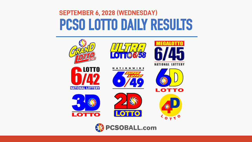 September 6, 2028 (Wednesday) PCSO Lotto Results